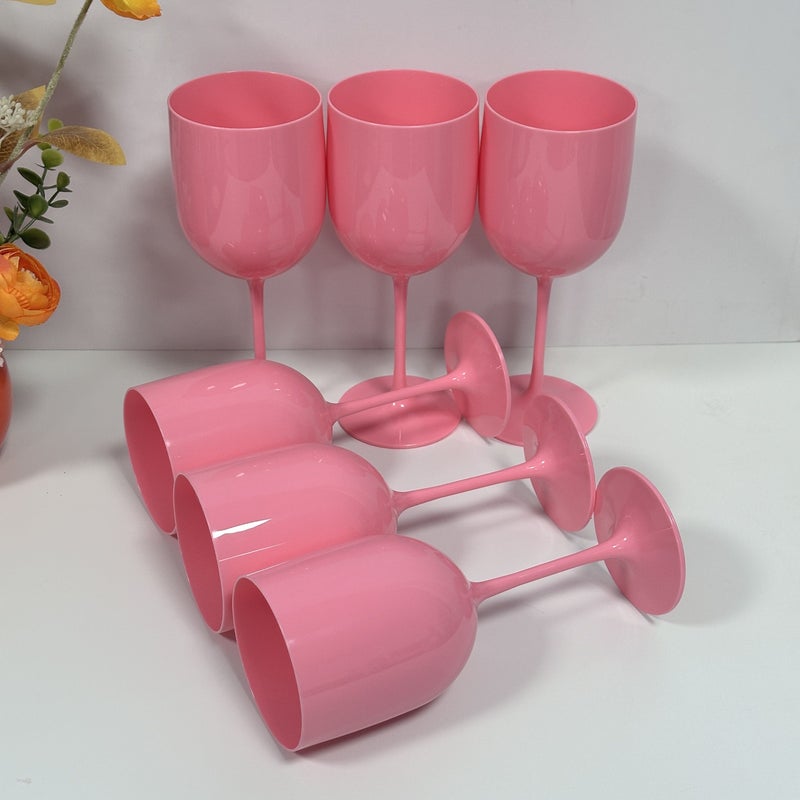Pink 9 قطع أكواب نبيذ أحمر سعة 16 أونصة وأكواب شمبانيا لحفلات الزفاف والمناسبات - Image 2
