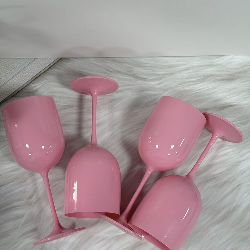 Pink 9 قطع أكواب نبيذ أحمر سعة 16 أونصة وأكواب شمبانيا لحفلات الزفاف والمناسبات - Image 4