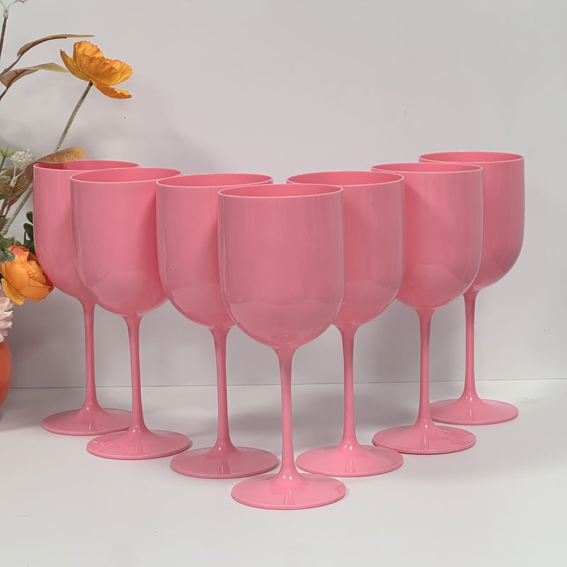 Pink 9 قطع أكواب نبيذ أحمر سعة 16 أونصة وأكواب شمبانيا لحفلات الزفاف والمناسبات - Image 1