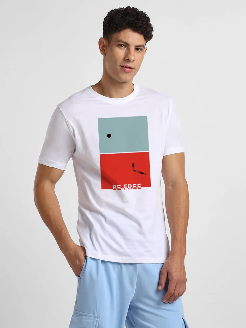 نوبيرو Men's Cotton Graphic Printed T-Shirt Combo - Pack of 2