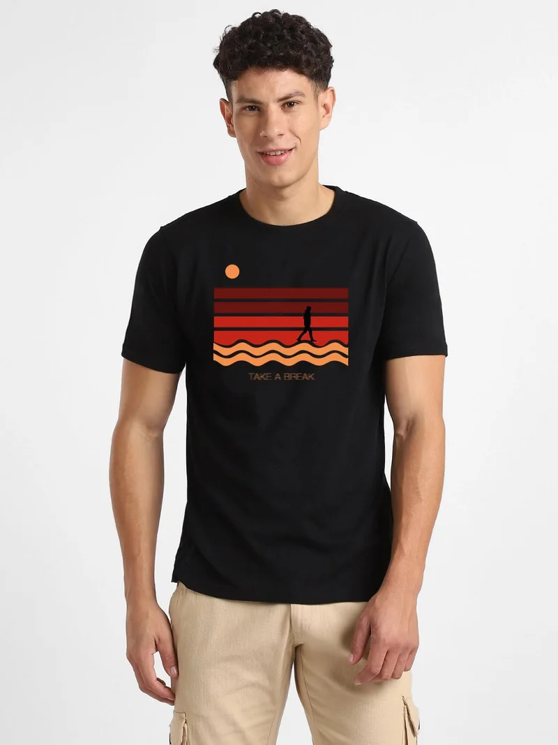 NOBERO  Men's Cotton Graphic Printed T-Shirt Combo - Pack of 2 for Men | Best Price UAE