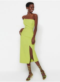 trendyol Green Fitted Woven Elegant Evening Dress TPRSS23EL00280  - Image 3