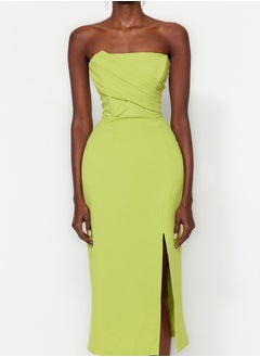 trendyol Green Fitted Woven Elegant Evening Dress TPRSS23EL00280  - Image 5