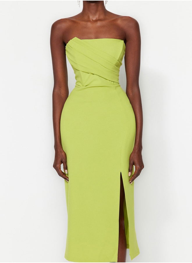trendyol Green Fitted Woven Elegant Evening Dress TPRSS23EL00280  - Image 5