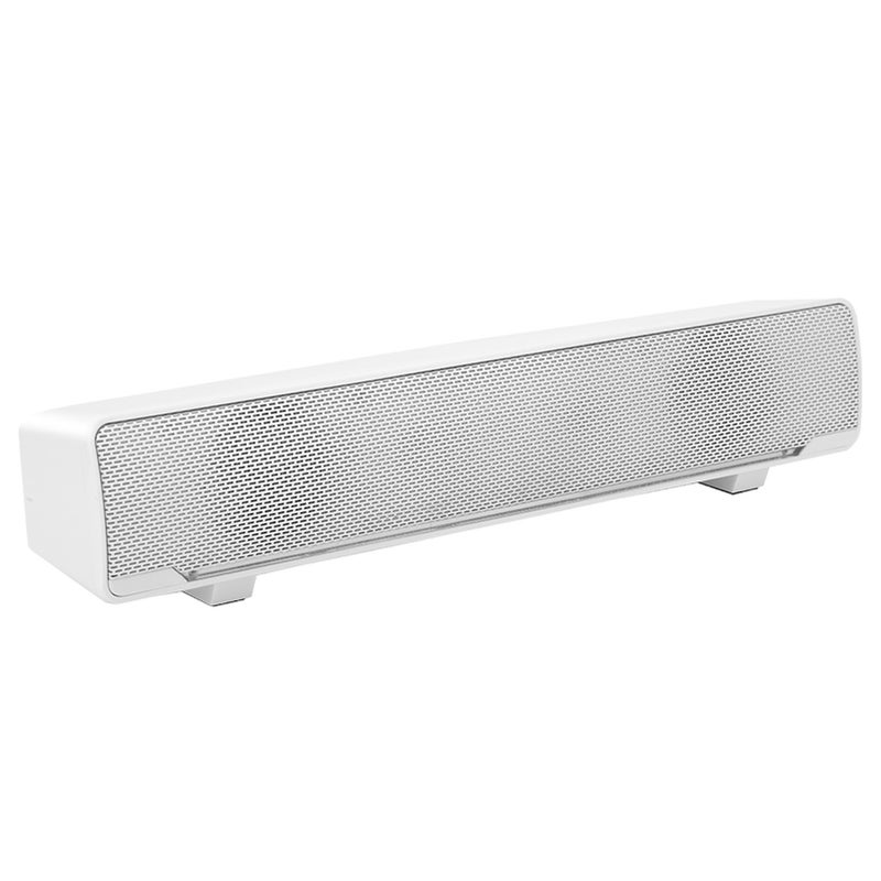 USB Wired Stereo Soundbar Music Player Bass Surround Sound Box 3.5mm Input for PC Cellphones (White) - Image 2