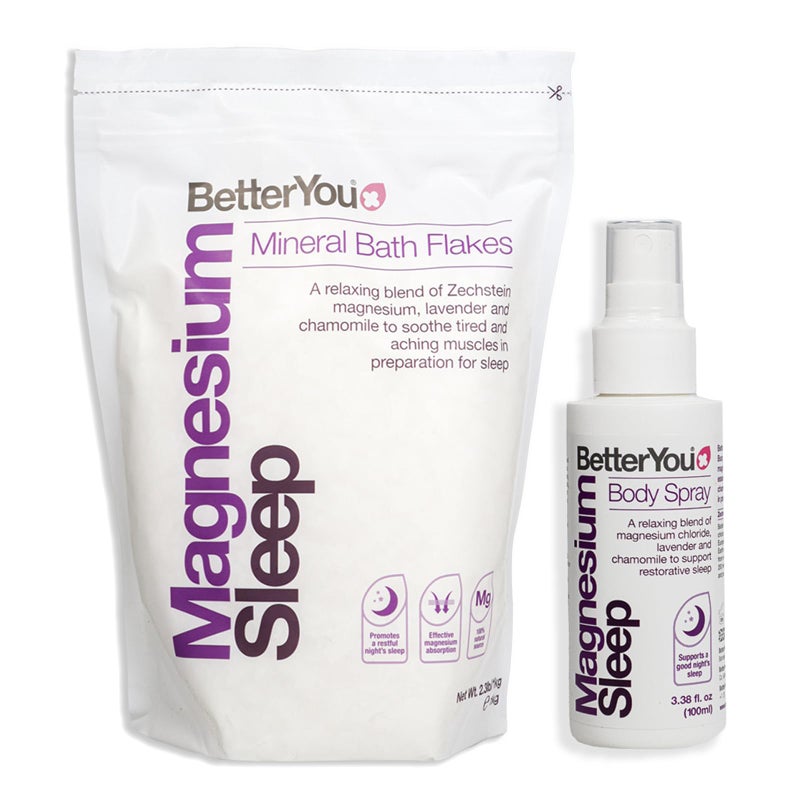 BetterYou BetterYou The Wellness Collection - Magnesium Sleep for Unisex - 2 Pc 3.38oz Body Spray, 35.2oz Bath Salt
