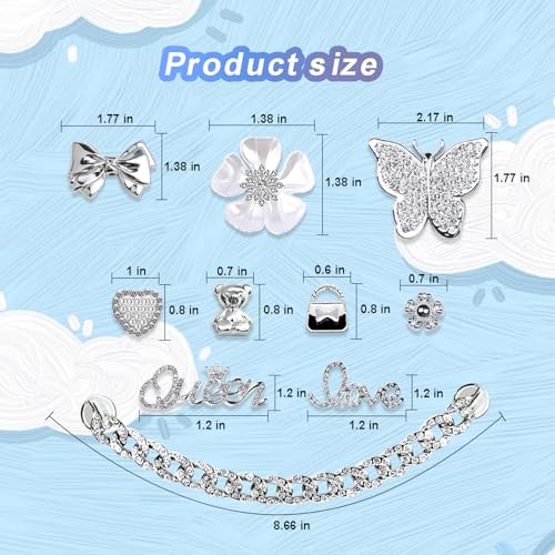 Everfunny Charms for Bogg Bag,Pearls,Butterfly Flowers and Chain for Bogg Bag Accessories Charms(20 pcs) - Image 4