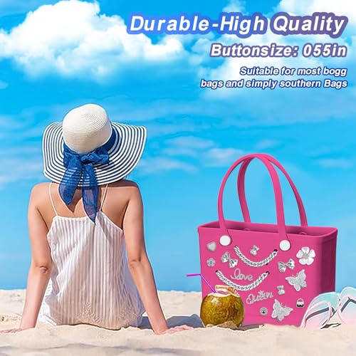 Everfunny Charms for Bogg Bag,Pearls,Butterfly Flowers and Chain for Bogg Bag Accessories Charms(20 pcs) - Image 5