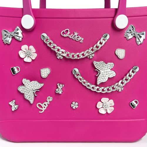 Everfunny Charms for Bogg Bag,Pearls,Butterfly Flowers and Chain for Bogg Bag Accessories Charms(20 pcs) - Image 2
