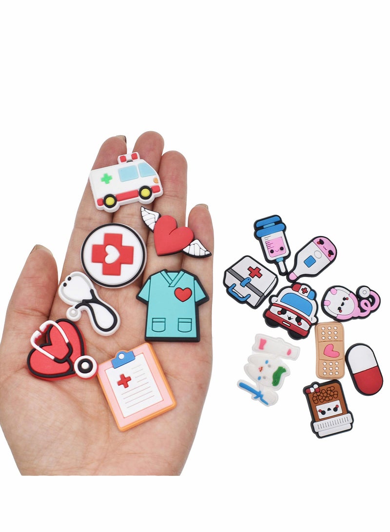 Shoes Decorations Charms Crocs Accesories, Cute Dental Croc Charms Jibbits, PVC Nurse Stethoscope Shoes Decorations for Adults Women Men, Doctor Care Personnel Gifts Party Favor, 35 PCS - Image 3