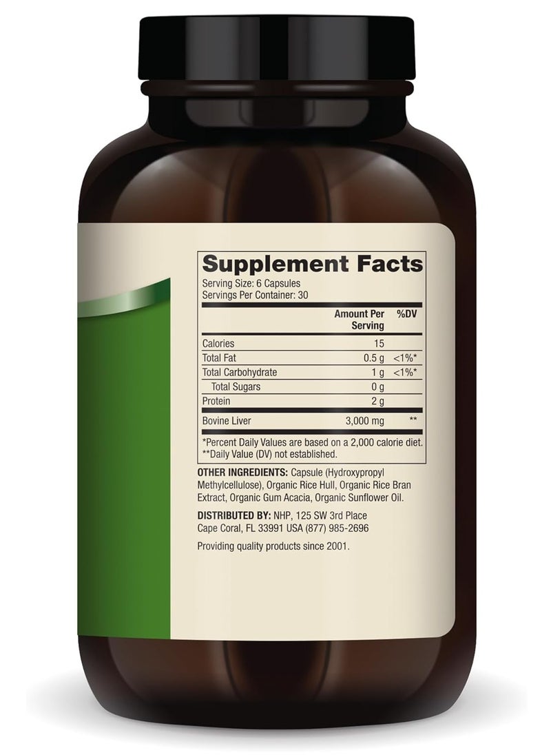 Grass Fed Beef Liver Supports Immune Heath 180 Capsules 30 Servings