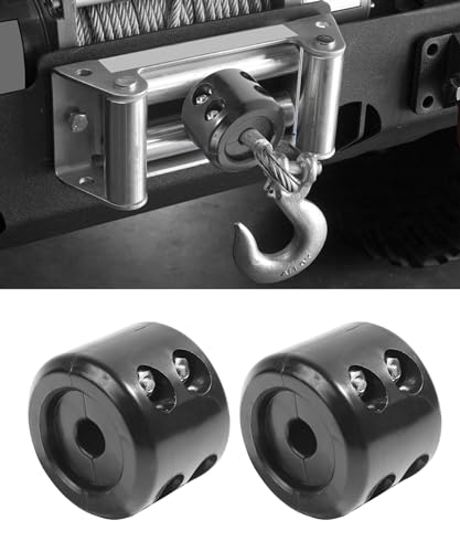 Reswish 2pcs Winch Stopper,Winch Cable Hook Stopper,Winch Cable Stopper Rubber Winch Stopper,Car Accessories Winch Rope Bump Shock Saver Dampener Absorbent Stopper,Winch Stopper (Black) - Image 1
