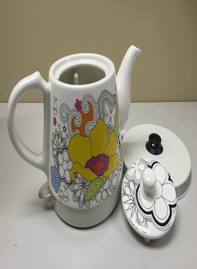FixtureDisplays® Teapot, Ceramic, Teamaker, Large Yellow Flower 12039NEW-NPF - Image 2