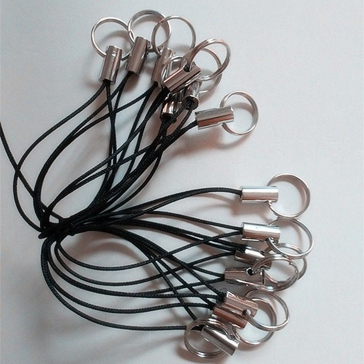DIY Double Loop Phone Lanyard with Metal Buckle, Black - Image 4
