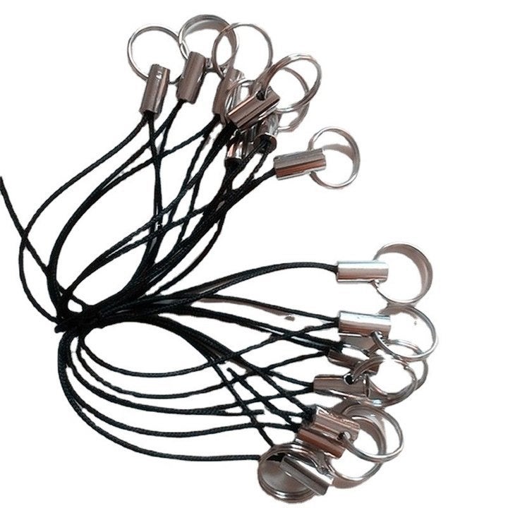 DIY Double Loop Phone Lanyard with Metal Buckle, Black - Image 5