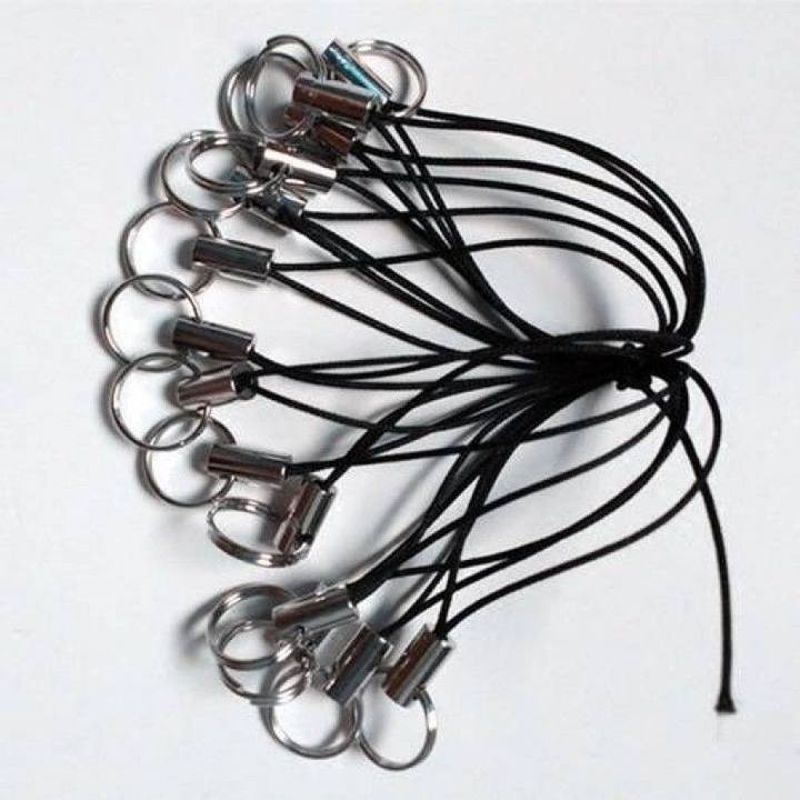 DIY Double Loop Phone Lanyard with Metal Buckle, Black - Image 3