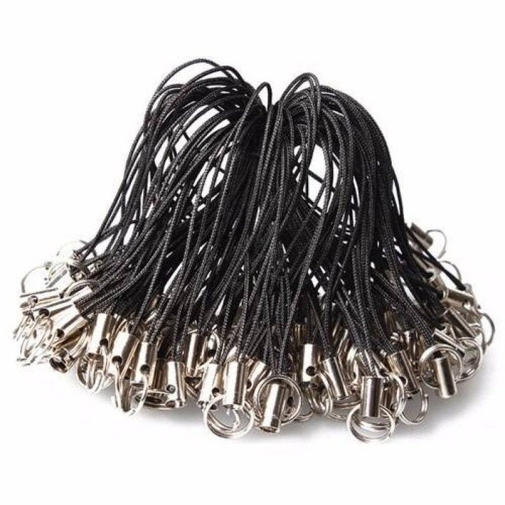 DIY Double Loop Phone Lanyard with Metal Buckle, Black - Image 2