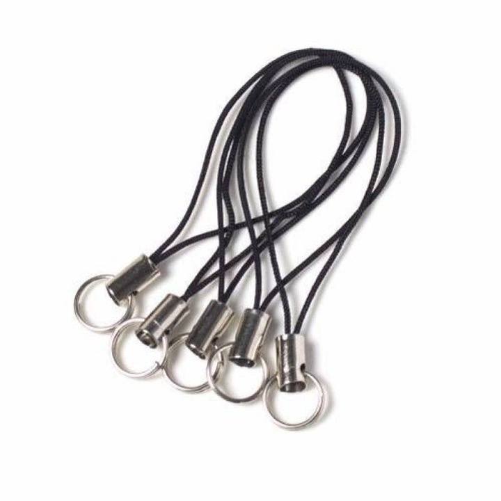 DIY Double Loop Phone Lanyard with Metal Buckle, Black - Image 1