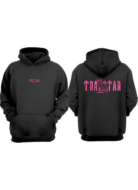 Unisex Trapstar x Ovo Design Front Back Printed Regular Fit Black Sweatshirt