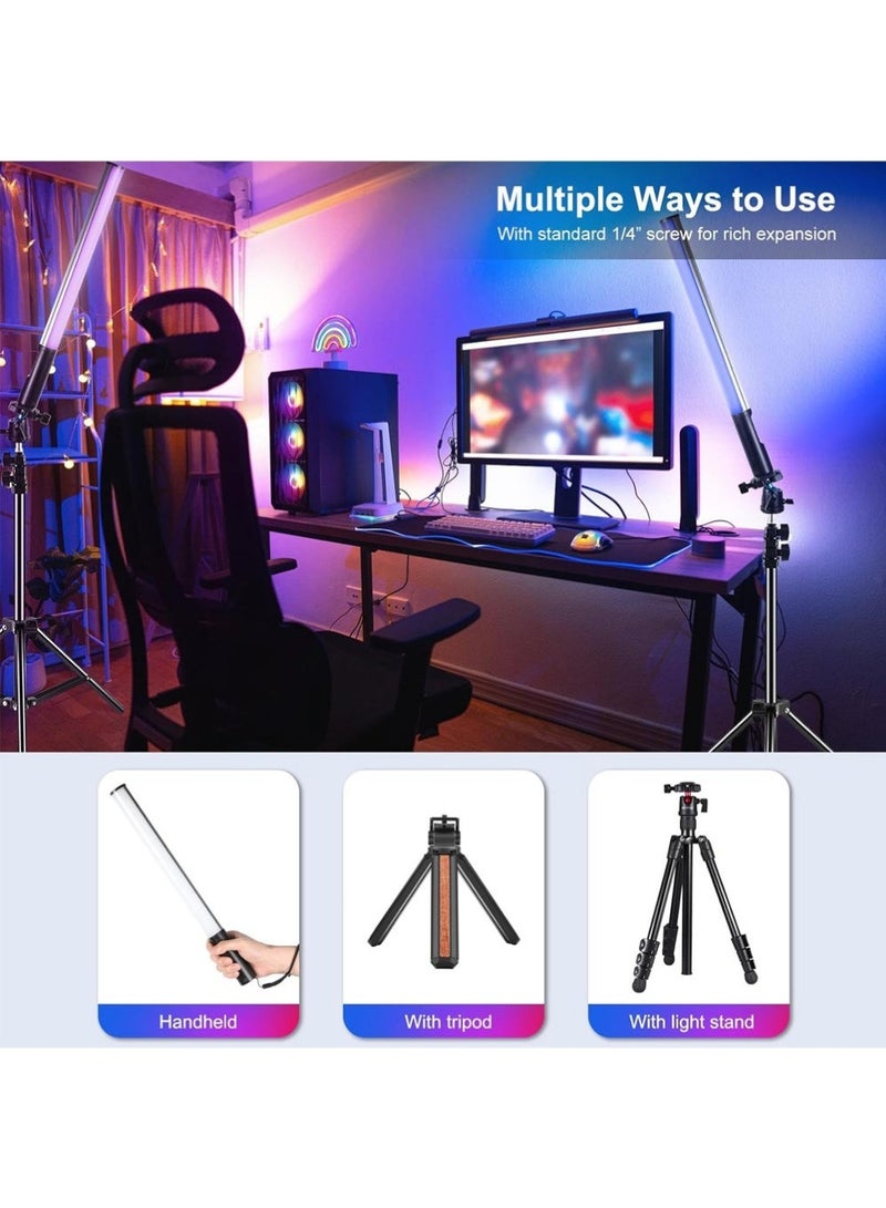 PULUZ Handheld Light Wand,RGB Video Light Wand,Photography Lighting Wand with 132 LEDs Lights, Dimmable 2500K~9000K CRI95+ Full Color LED Light with 2600mAh Battery, 20 Light Scenes - Image 5