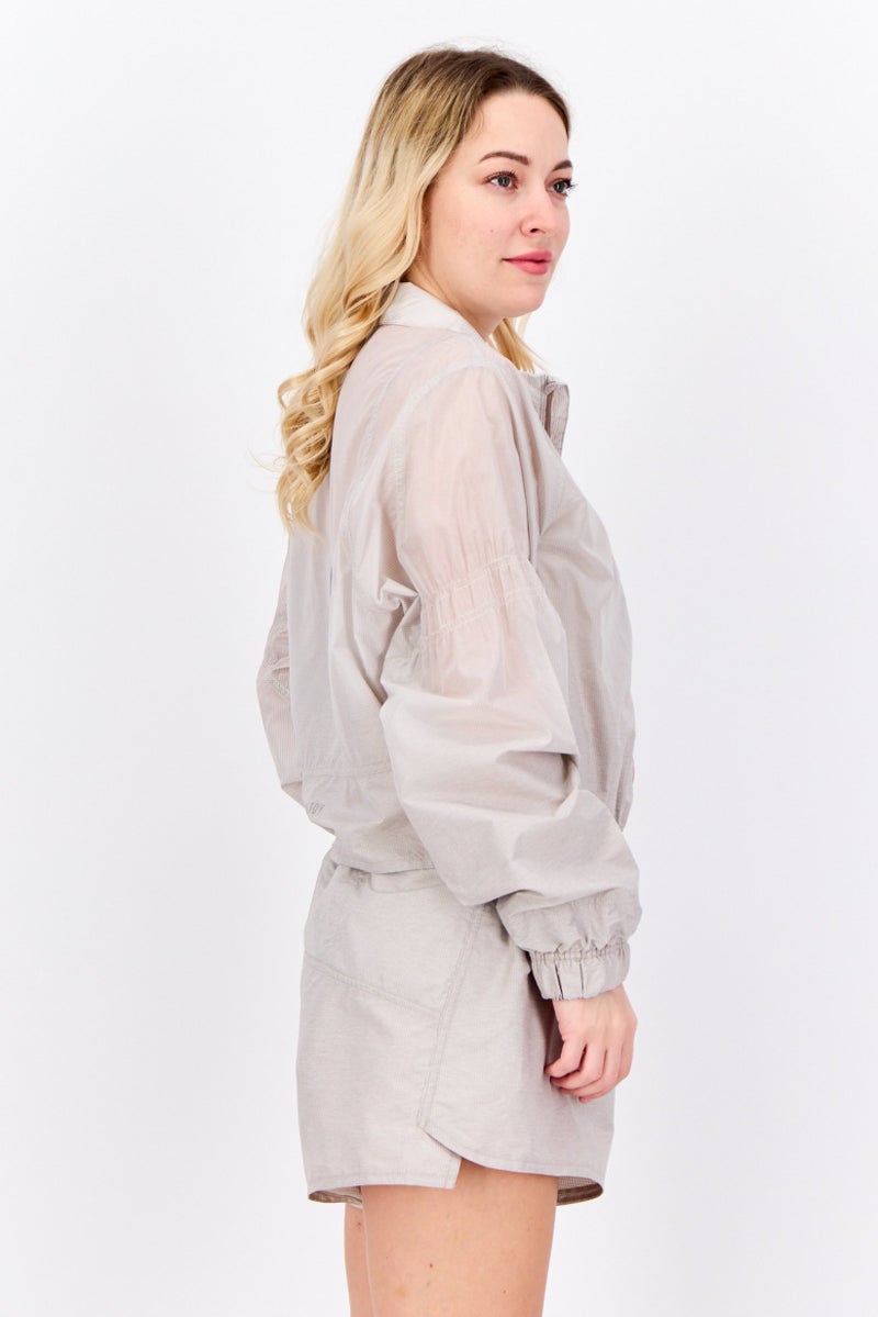 Adidas Women Sportswear Fit Long Sleeves Running Playsuits, Grey - Image 2