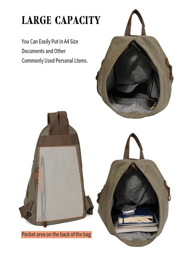 KL928 Canvas Vintage Backpack - Large Casual Daypack Outdoor Travel Rucksack Hiking Backpacks for Men Women - Image 4