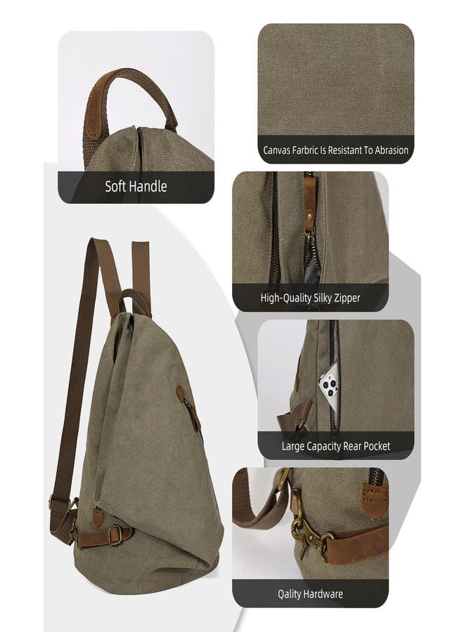 KL928 Canvas Vintage Backpack - Large Casual Daypack Outdoor Travel Rucksack Hiking Backpacks for Men Women - Image 3