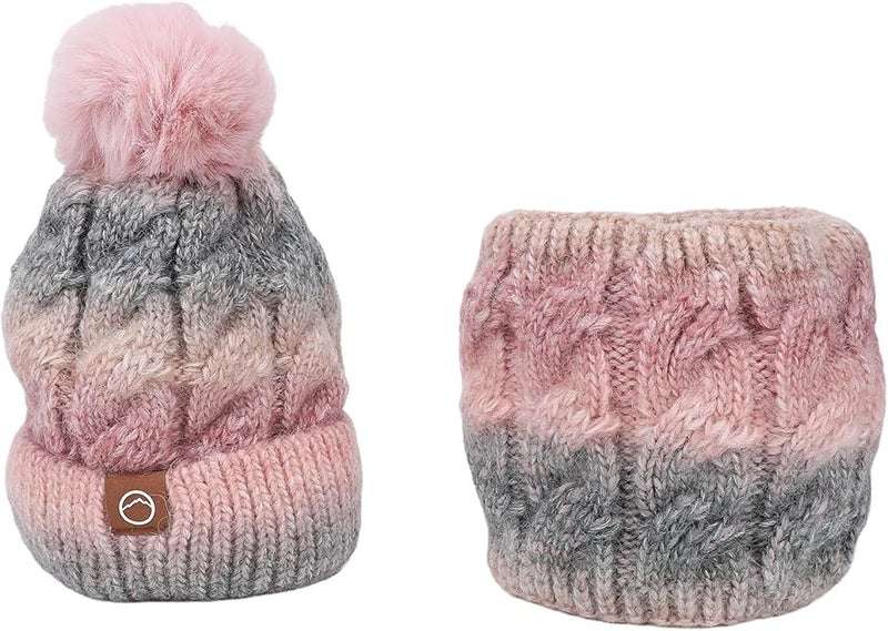 USB Heated Hat Scarf Set Fleece Lined Windproof Knit Beanie 104 to 122 Fahrenheit for Skiing Motorcycling - Image 1