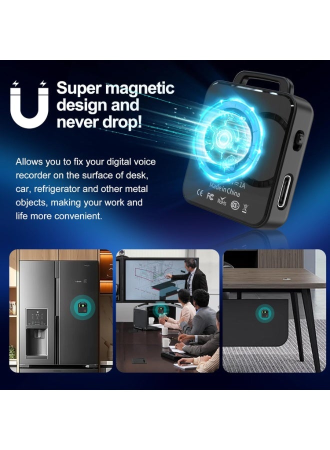 AL RAID Angju 128GB Voice Recorder with APP Control, 3072kbps HD Audio Recorder with Transcribe & Summarize, DSP Noise Reduction MP3 Recording Device with Password for Lecture, Meeting(9360 Hours) - Image 5