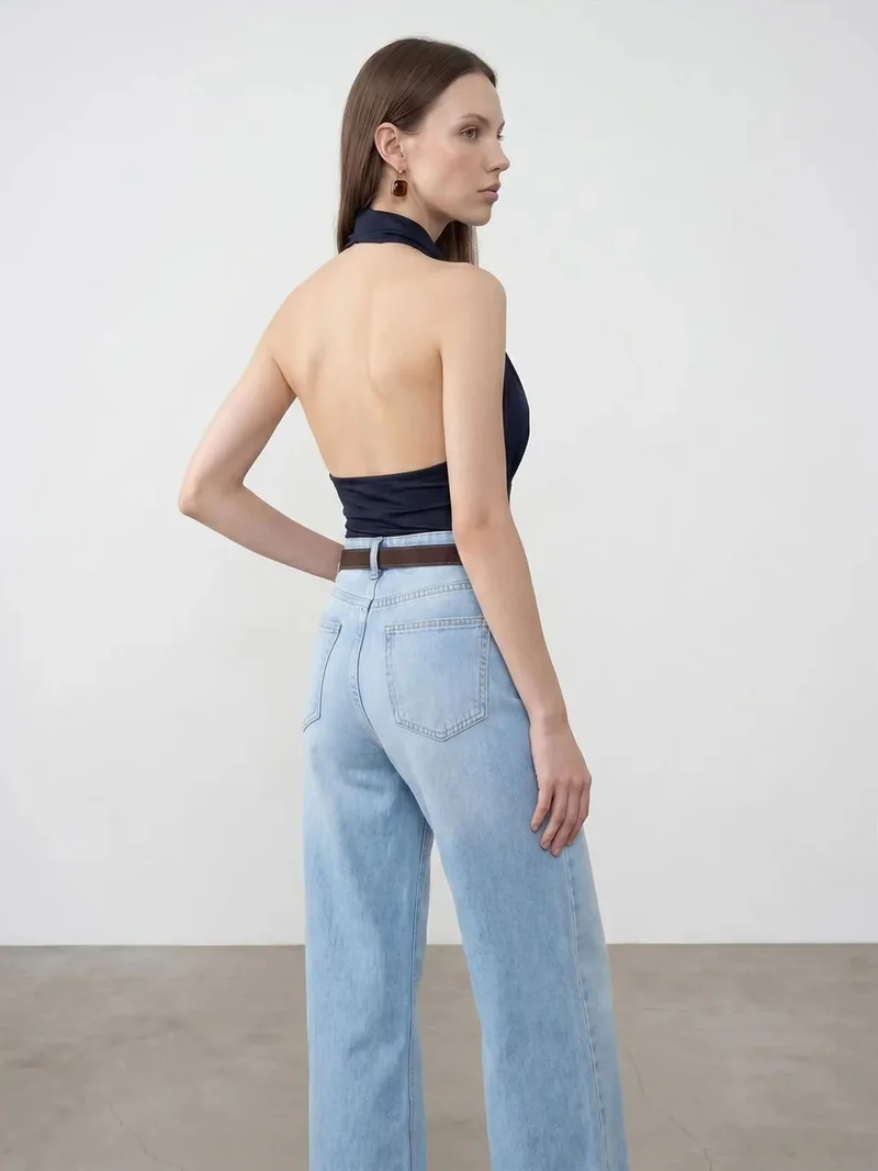 ديلفين Dilvin Fitted Sleeveless Cowl Neck Blouse