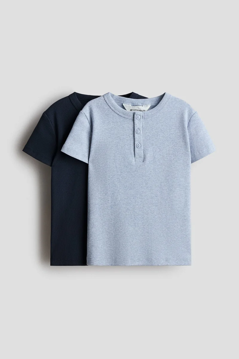 H&M 2-pack cotton Henley tops