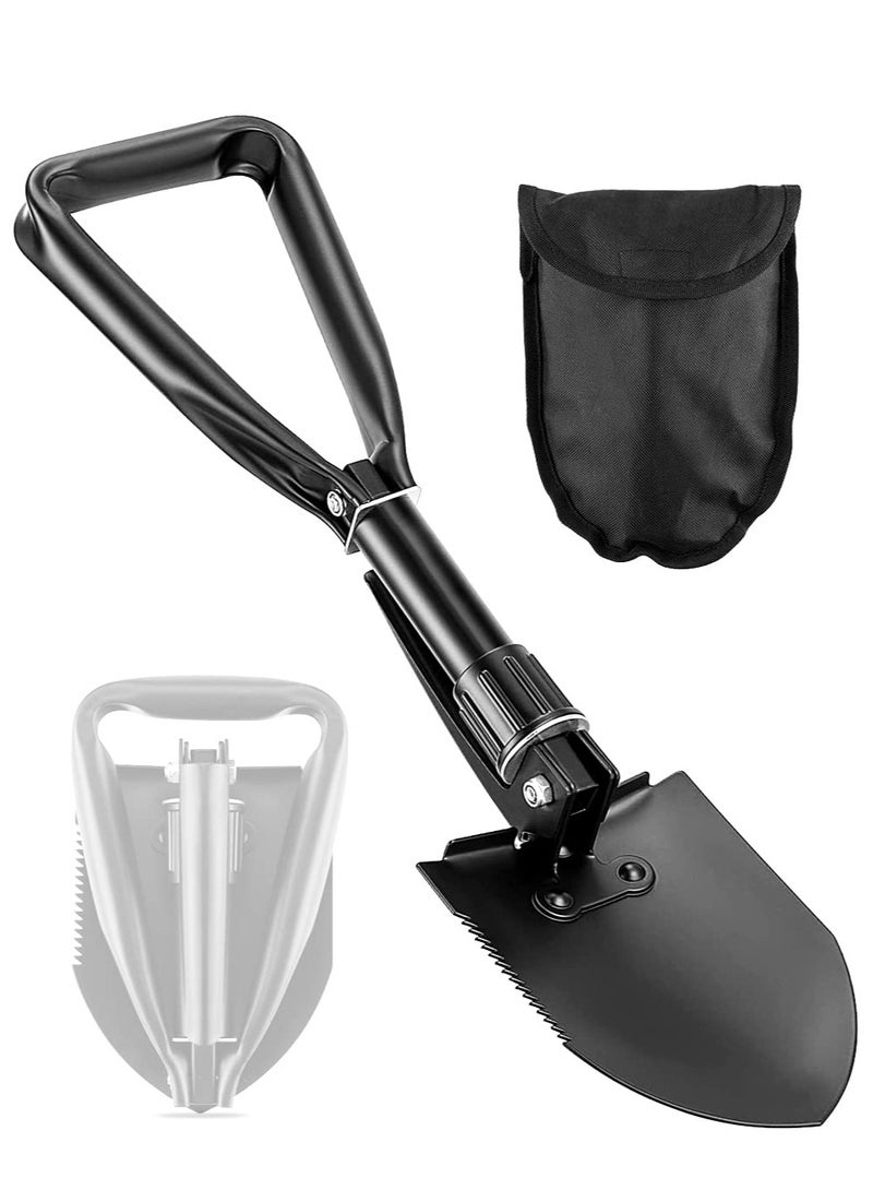 Portable High Carbon Steel Folding Shovel Lightweight Mini Shovel for Camping Hiking Car Emergency and Home Gardening  - Image 1