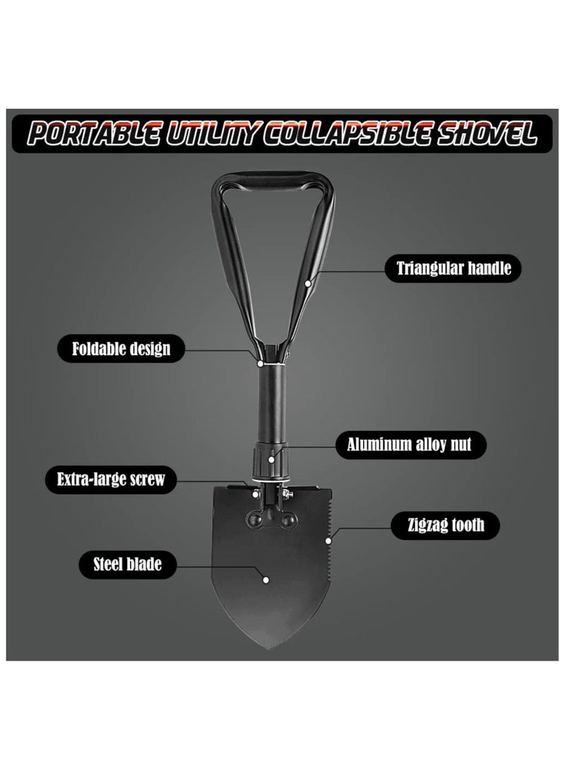 Portable High Carbon Steel Folding Shovel Lightweight Mini Shovel for Camping Hiking Car Emergency and Home Gardening  - Image 2