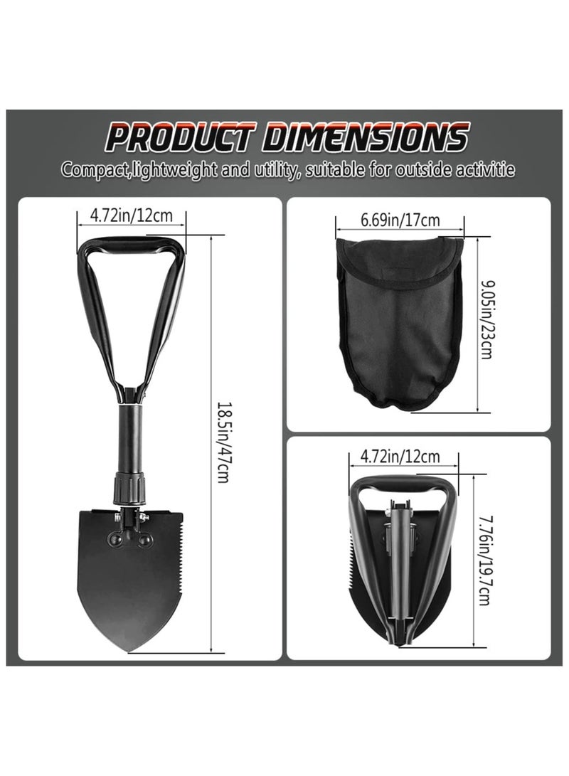 Portable High Carbon Steel Folding Shovel Lightweight Mini Shovel for Camping Hiking Car Emergency and Home Gardening  - Image 3
