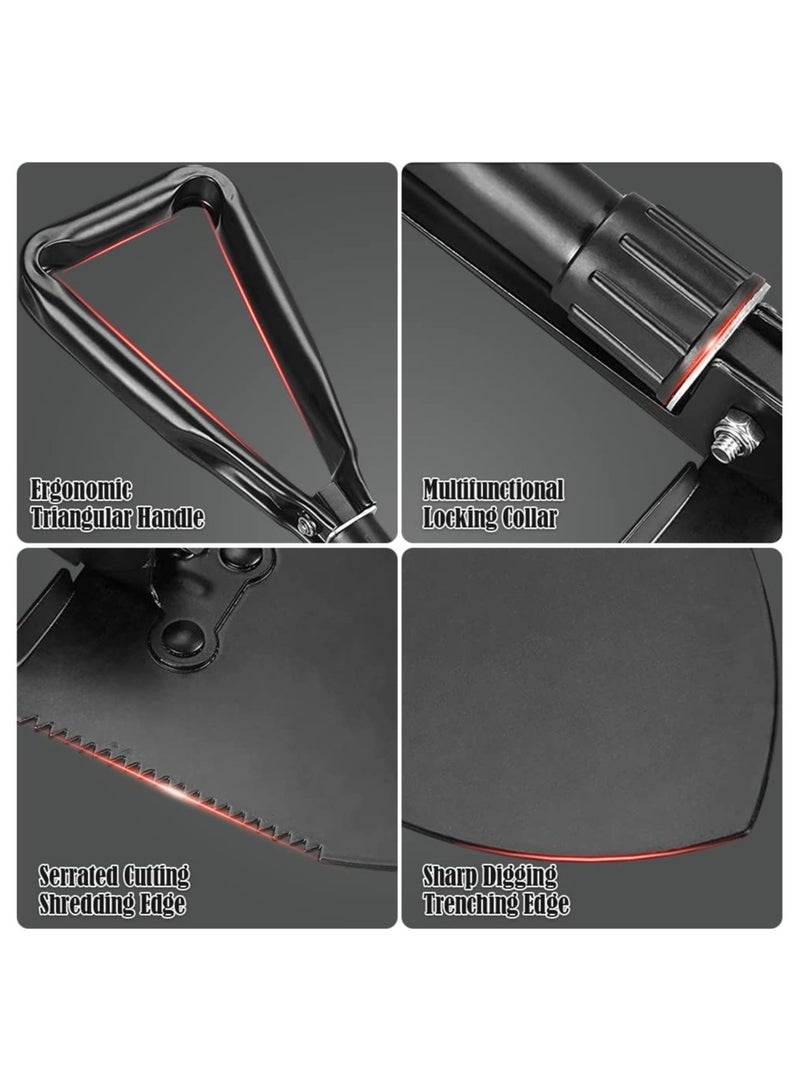 Portable High Carbon Steel Folding Shovel Lightweight Mini Shovel for Camping Hiking Car Emergency and Home Gardening  - Image 5