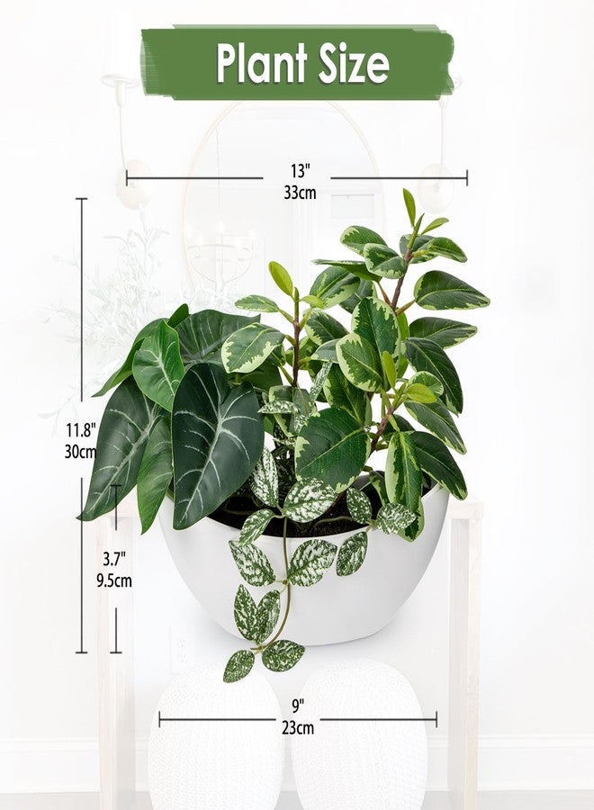 GnFlus Fake Plants 11.8" Artificial Potted Plant Assorted Faux Plants in Pot Silk Plants Artificial Plants Indoor for Home Living Room Bedroom Bathroom Office Desk Table Centerpieces Shelf Greenery Decor - Image 2