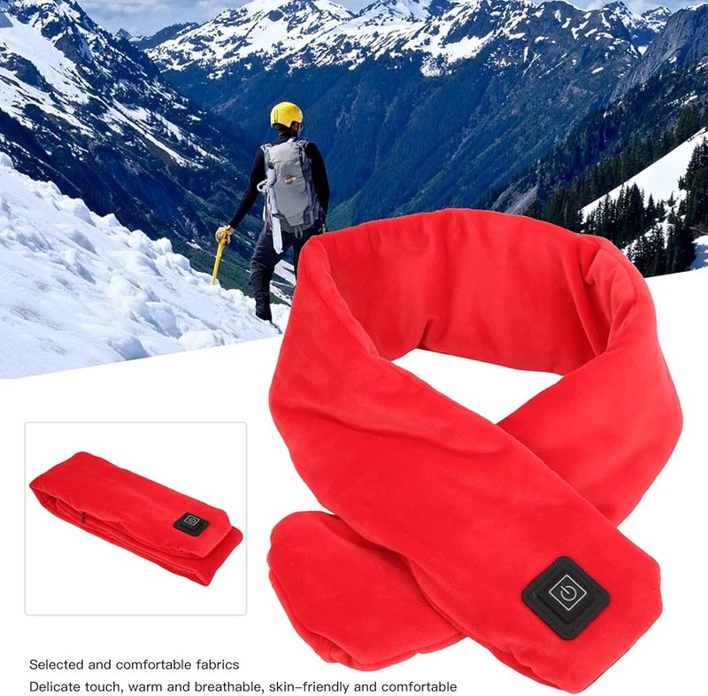 Smart Heating Scarf Electric Neck Wrap Temperature Adjustable For Women Men Red - Image 2