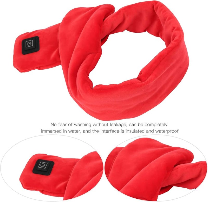 Smart Heating Scarf Electric Neck Wrap Temperature Adjustable For Women Men Red - Image 5