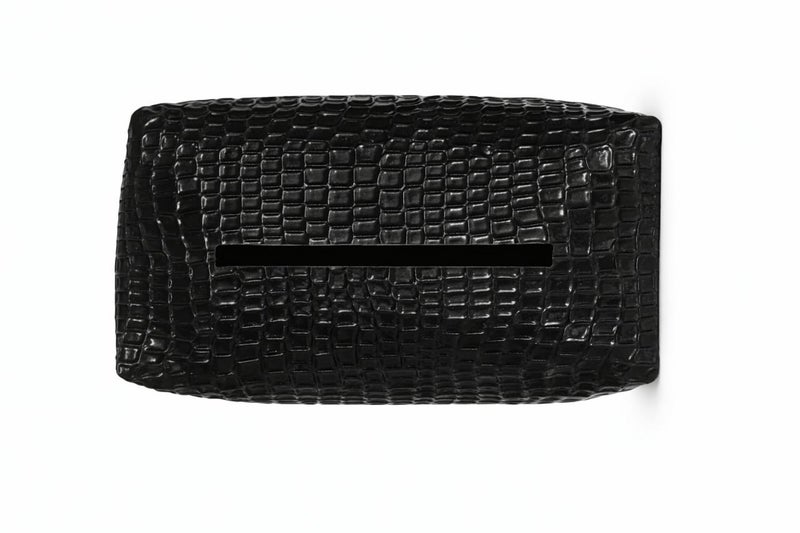 - (جلد اسود)حافظة مناديل سيارة - Image 1