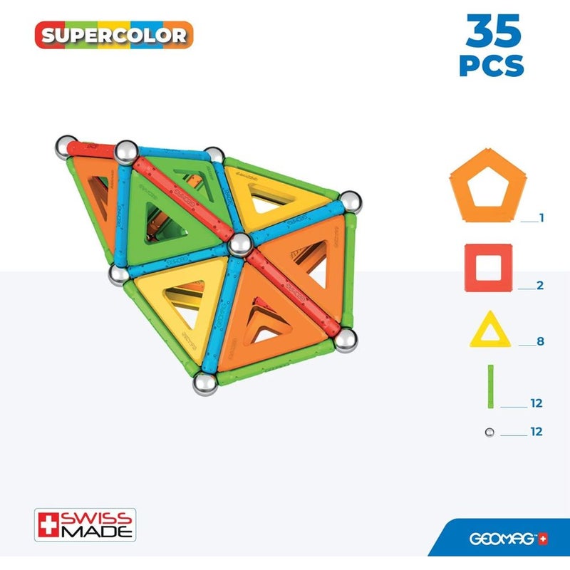 جيوماغ ألقضبان و الالواح المغناطيسية الملونة 35 قطعة - 377 - Image 5