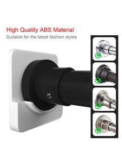 ICERO ICERO Acrylic Adhesive Shower Curtain Rod Tension Holder Shower Rod Mount Retainer For Wall No Drilling Stick On 2 Pack White Shower Curtain Rod Not Included  - Image 3