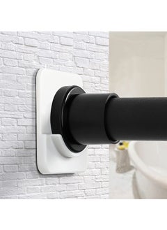 ICERO ICERO Acrylic Adhesive Shower Curtain Rod Tension Holder Shower Rod Mount Retainer For Wall No Drilling Stick On 2 Pack White Shower Curtain Rod Not Included  - Image 1