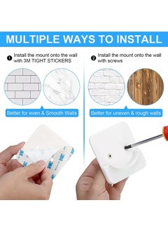 ICERO ICERO Acrylic Adhesive Shower Curtain Rod Tension Holder Shower Rod Mount Retainer For Wall No Drilling Stick On 2 Pack White Shower Curtain Rod Not Included  - Image 5
