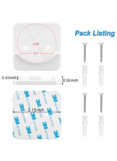 ICERO ICERO Acrylic Adhesive Shower Curtain Rod Tension Holder Shower Rod Mount Retainer For Wall No Drilling Stick On 2 Pack White Shower Curtain Rod Not Included  - Image 4