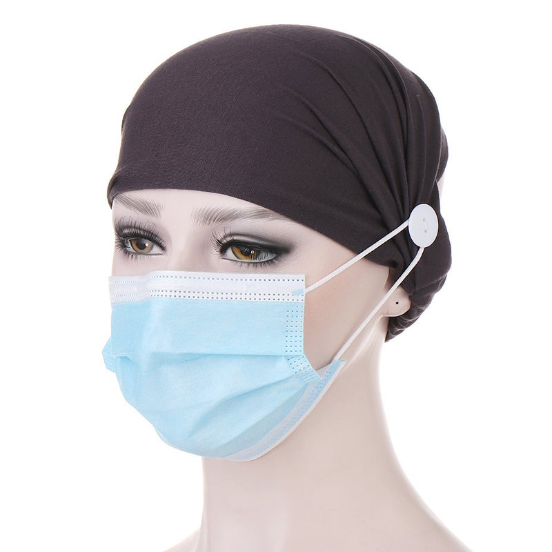 Beaded Turban Hat Women Chemo Cap Sponge - Image 1