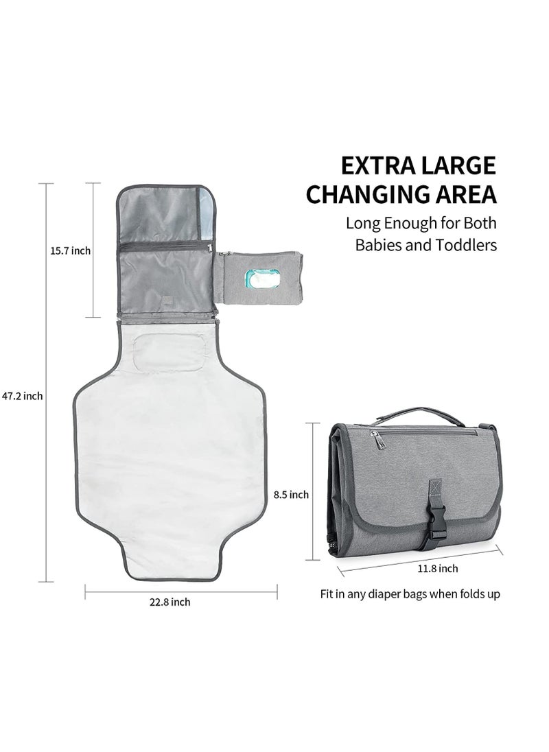 Excefore Baby Changing Pad Multifunctional Newborn Bag with Wipes Pocket Waterproof Portable Travel Infant Changing Diaper Mat Compact Diaper Changing Mat Kit for Mom Dad Baby Shower Gifts  - Image 2