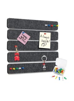 Fanski 5 Pack Bulletin Board Strips, COIDEA Felt Pin Board Bar with 40 Push Pins Self-Adhesive Felt Bulletin Board for Office School Home Wall Decoration, for Organize Memo, Photos, Display  - Image 1