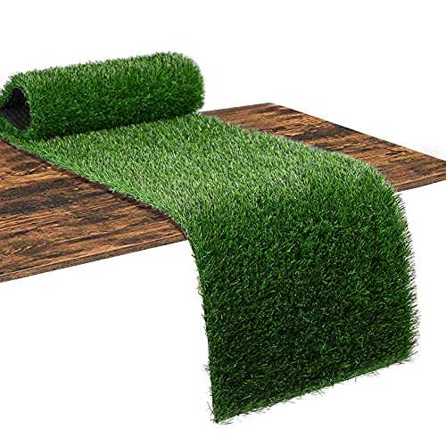 XLX TURF Artificial Grass Table Runner 12 x 60 Inch Green Faux Turf Tabletop Decor Golf Themed Birthday Party Wedding Baby Shower Dining Home DIY Crafts