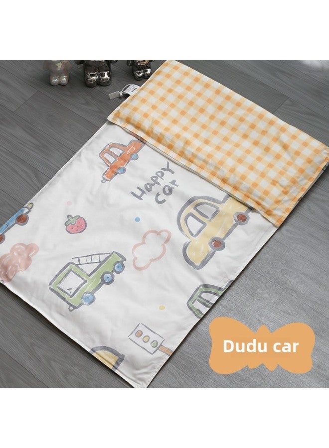# Kindergarten Mattress Cover Pure Cotton Cartoon Cotton Mattress Cover Cotton Soft Cushion Quilt Cover Zipper Cover-Color:Dudu Car [60 Pieces Type A Quilt Cover]-Specifications:110x150cm - Image 1
