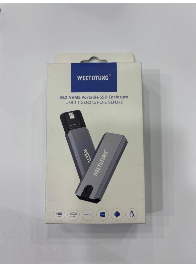 WEETOTUNG M,2NVME PROTABLE SSD ENCLOSURE SUB 3.1 GEN2 PCI GEN3X2 - Image 1